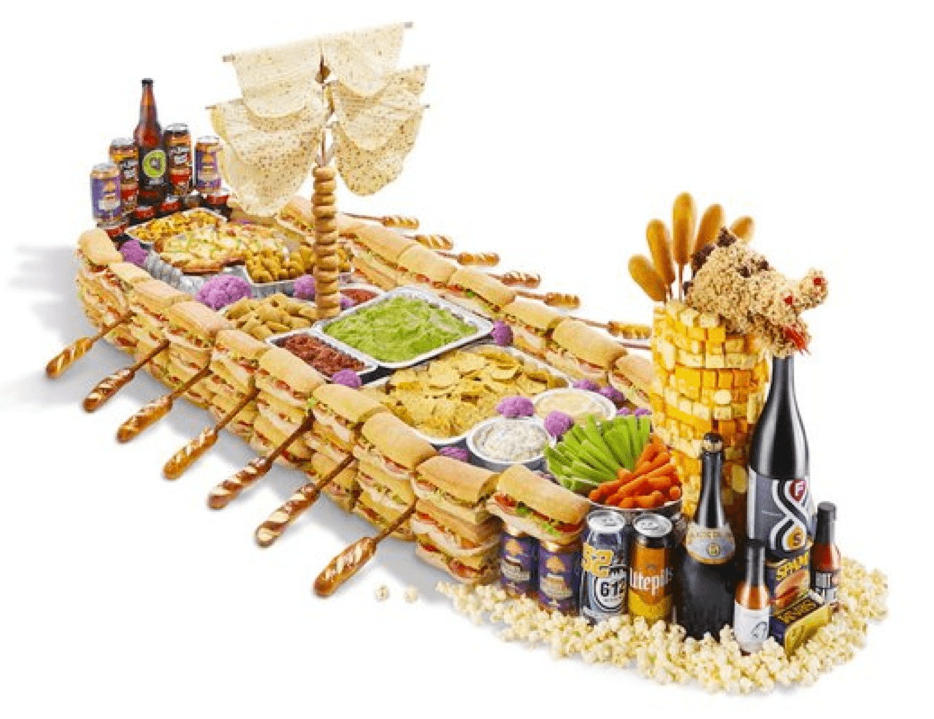 Why settle for a snack stadium when you can build your own Viking-inspired snack ship?