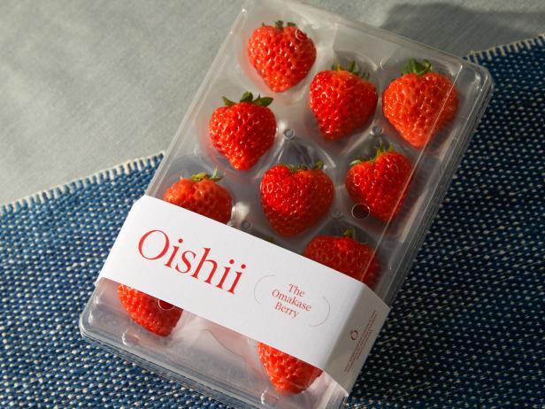A box of Oishii strawberries.