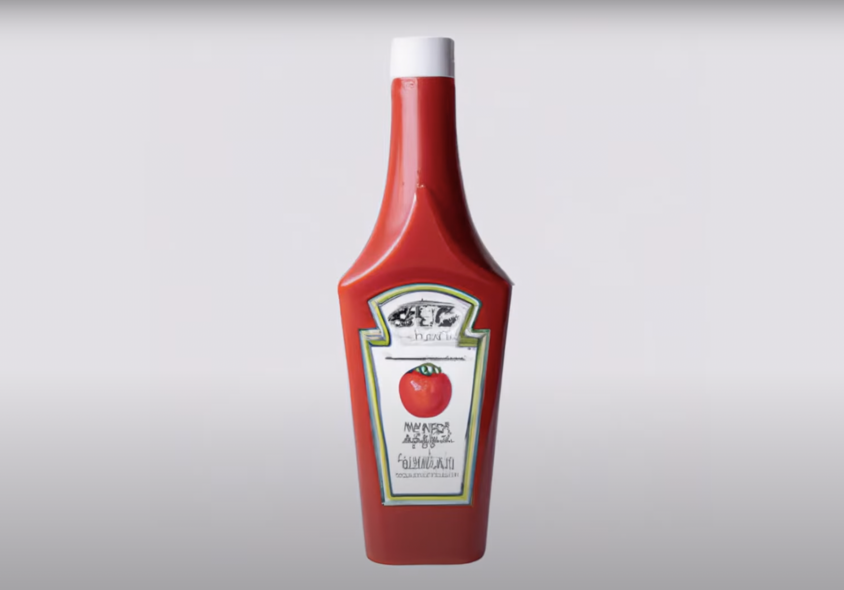 Ketchup bottle drawn by AI