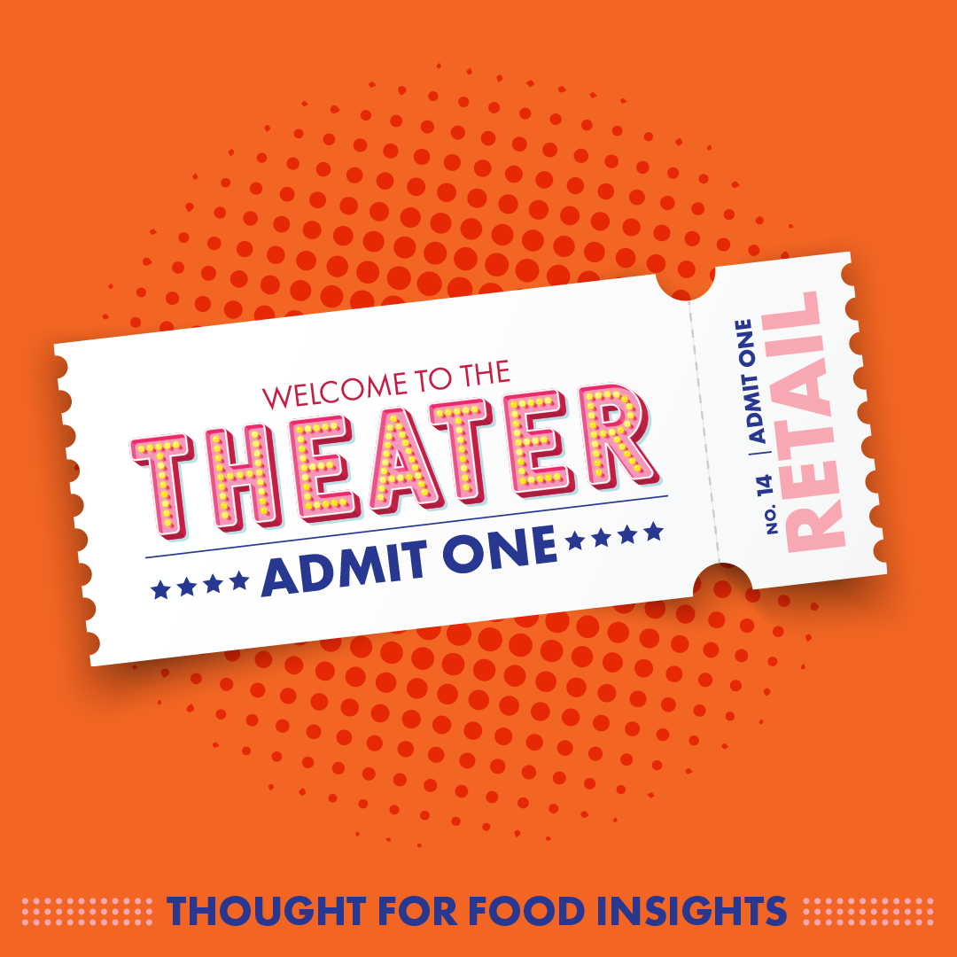 illustrated graphic of a ticket to the retail theater